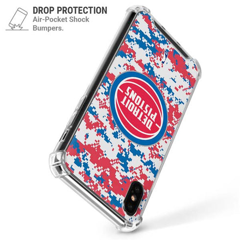 NBA Detroit Pistons Digi Camo iPhone XS Max Clear Case